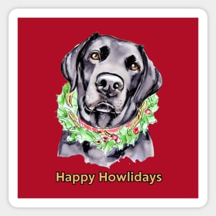 Happy Howlidays Black Labrador Retriever Sticker